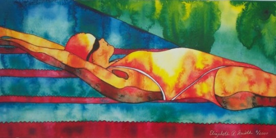 Orange Water Swan by Elizabeth Smith