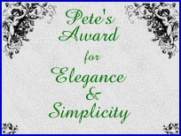 Pete's Award for Elegance & Simplicity